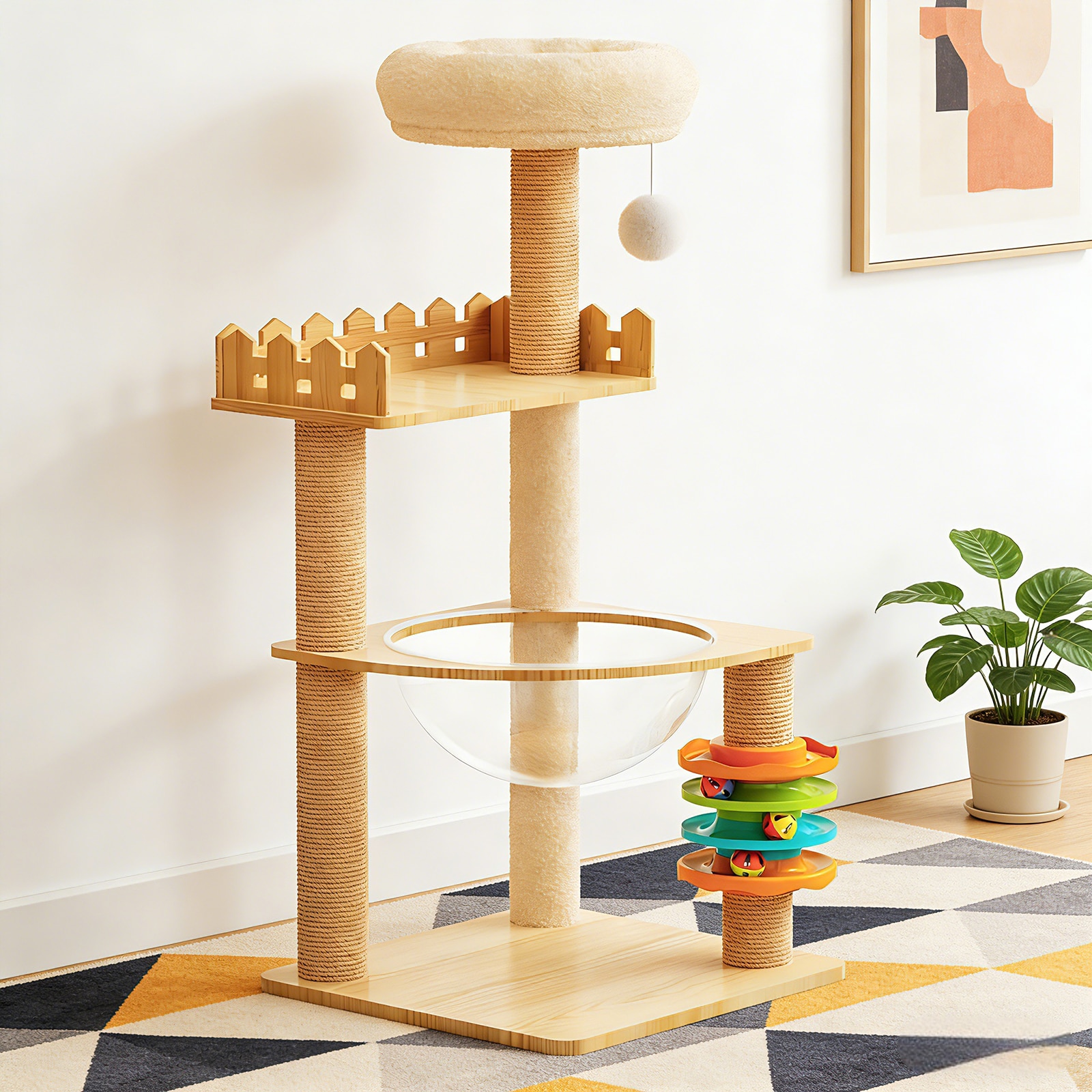 Nordic Sisal Cat Tree — 5 Level